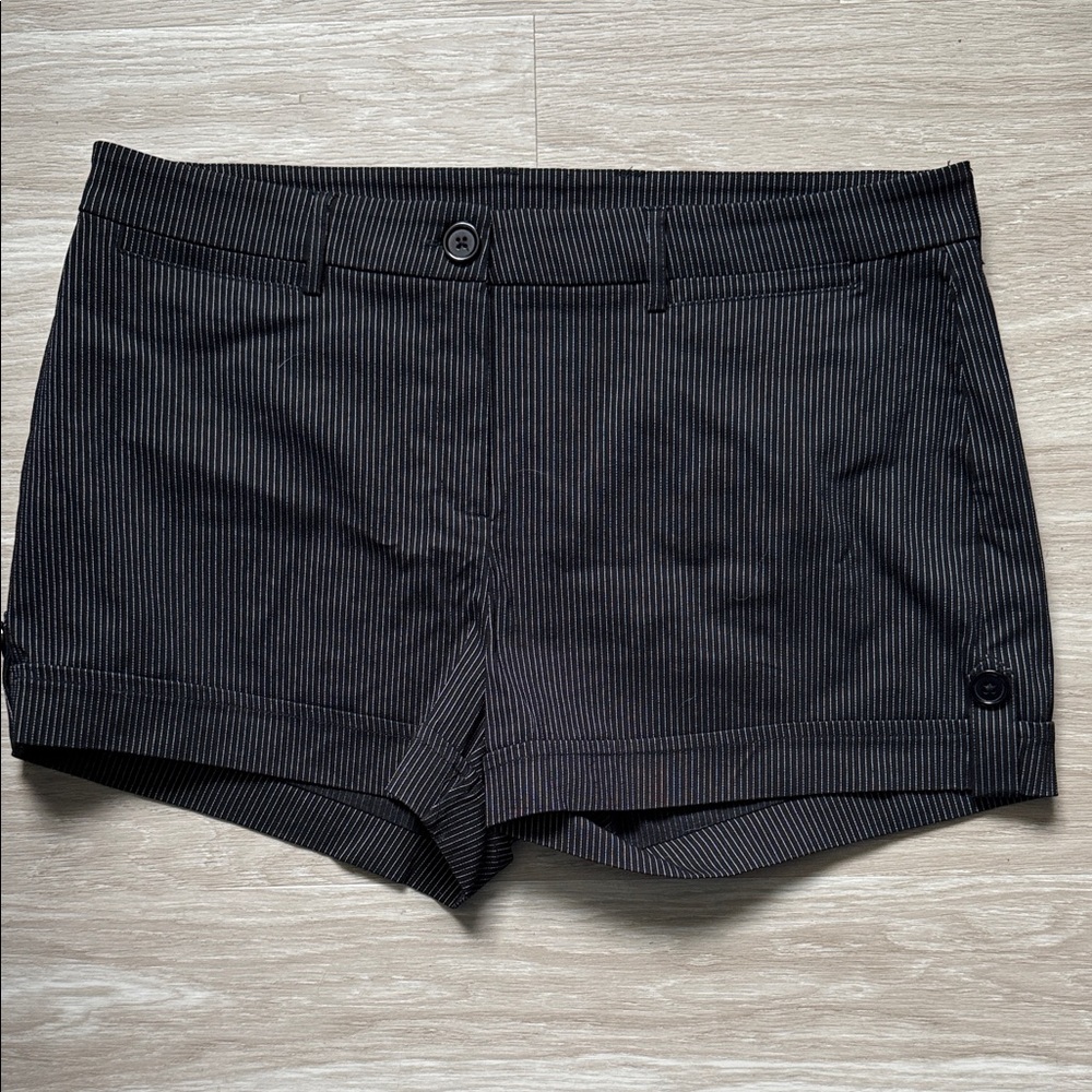New Black Pinstripe Women's Shorts 1X